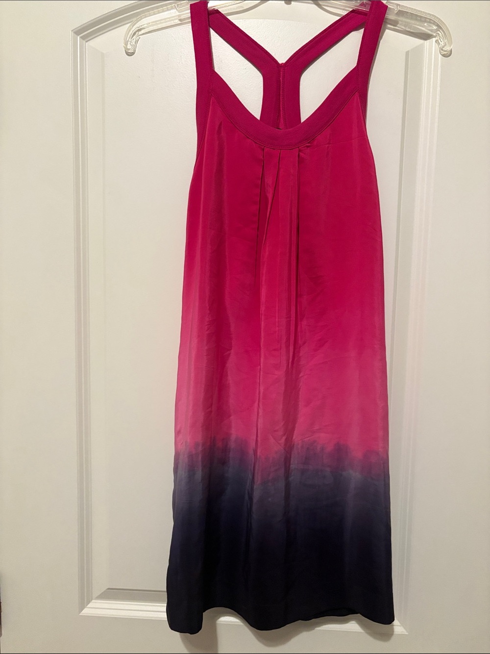 Lucky Brand pink ombré silk dress racer back XS